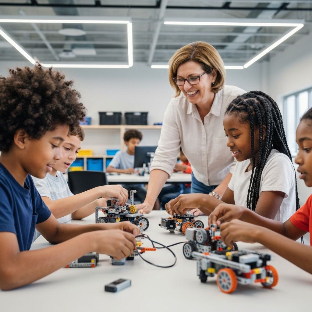 Students engaged in STEM activities